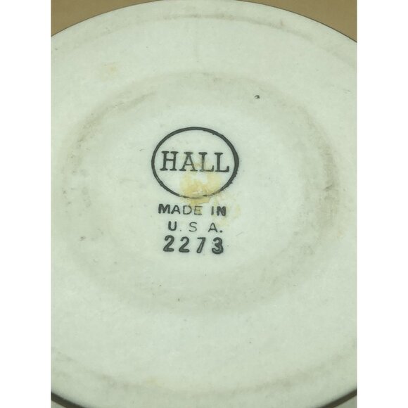 Vintage Hall China Pedestal White Mug Restaurant Ware Black Footed - Picture 9 of 11